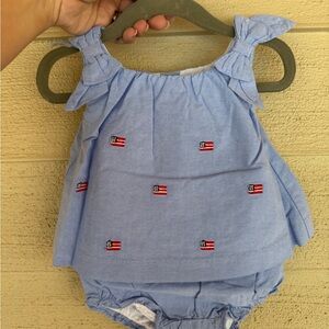 Janie & Jack American Flag Bloomer Set